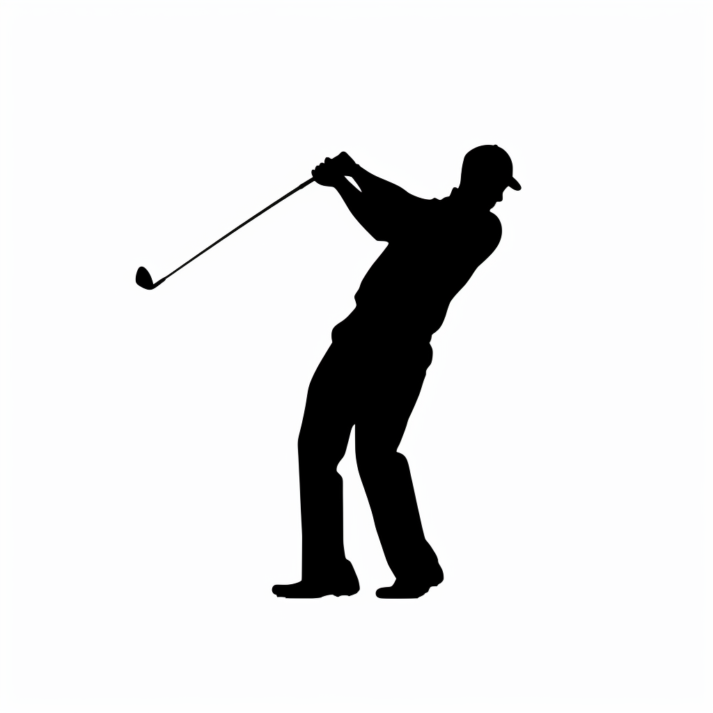 Golf Swing Silhouette White Background