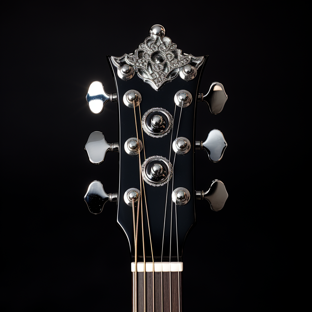 Stunning guitar head with diamond tuning pegs