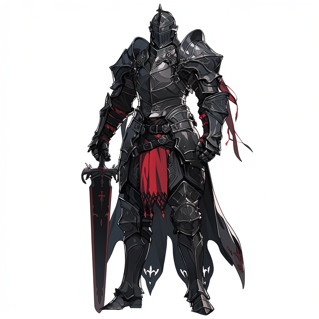 Black hair knight in old armor  ?️