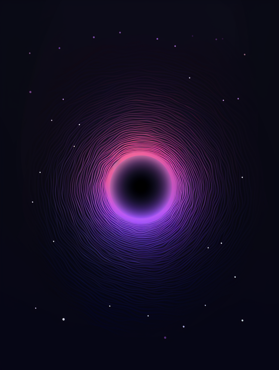 Digital gradient artwork of a black hole