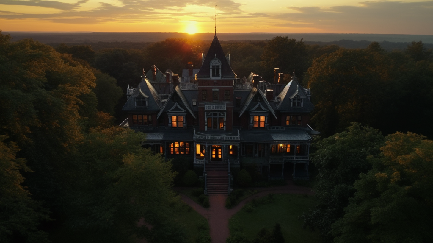 Eerie shadows over the decaying Black Hollow Mansion