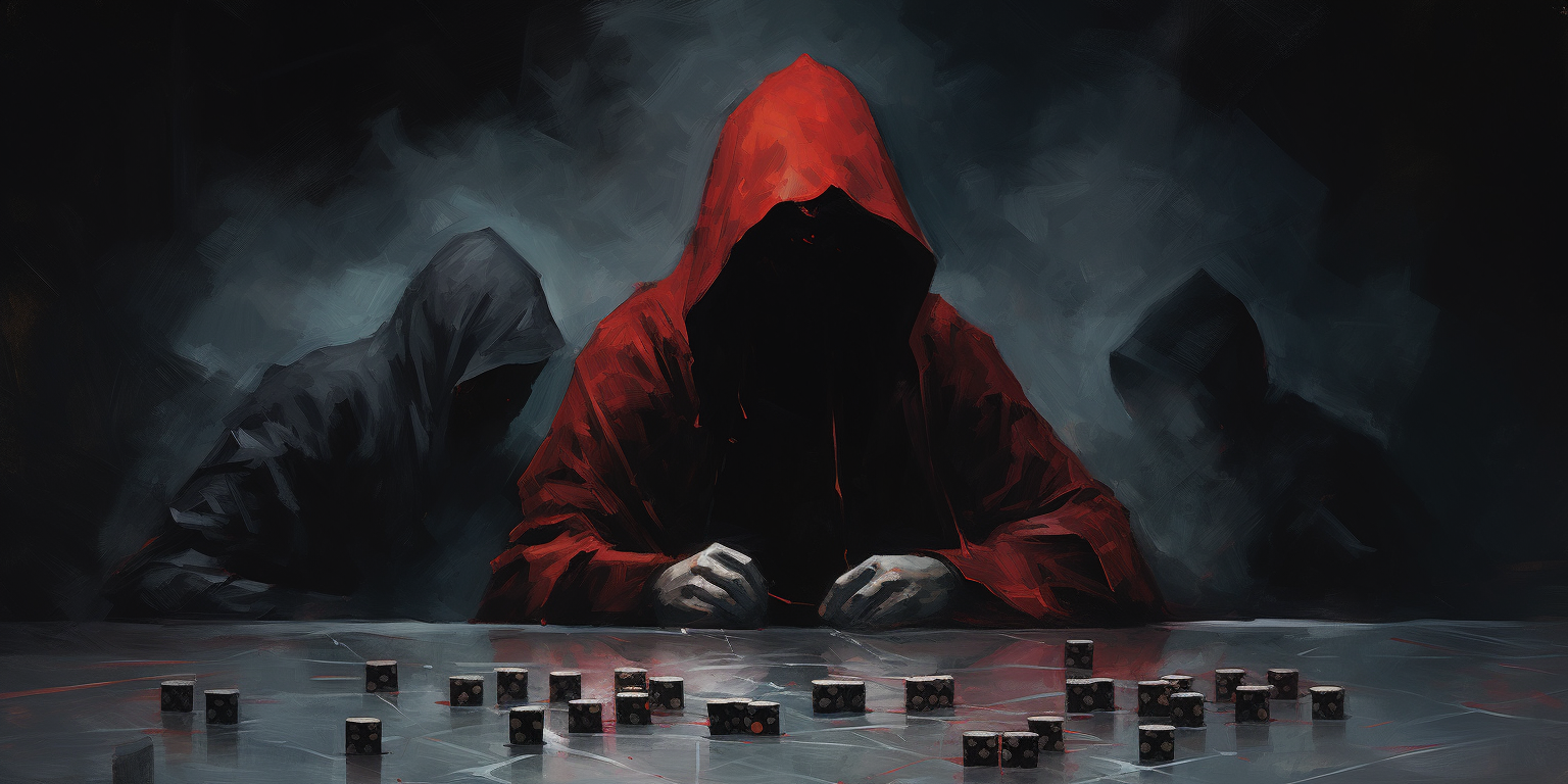 Black Hood Men Playing Dice Board Game