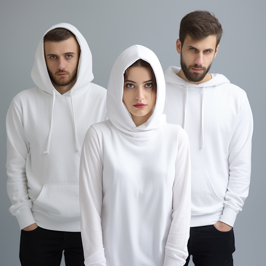 Couple in black hoodie and white t-shirt