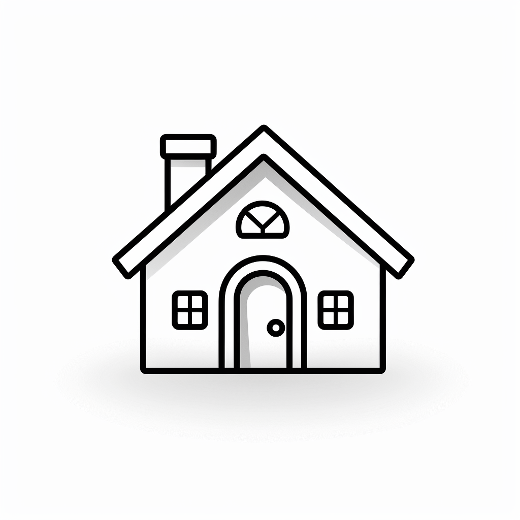 Black House Icon on White Background