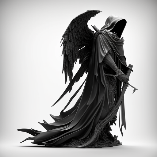 Dark Reaper with Black Wings and Scythe