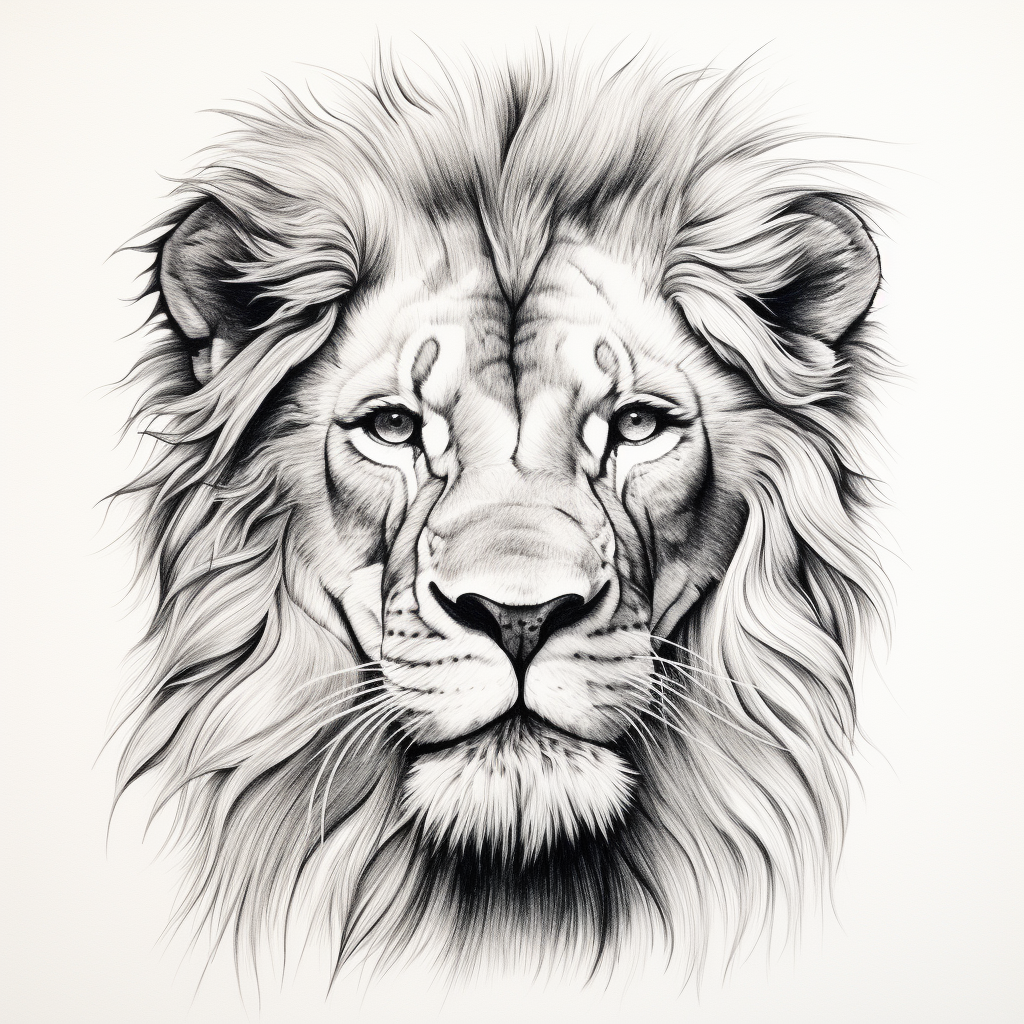 Simple lion's face drawing