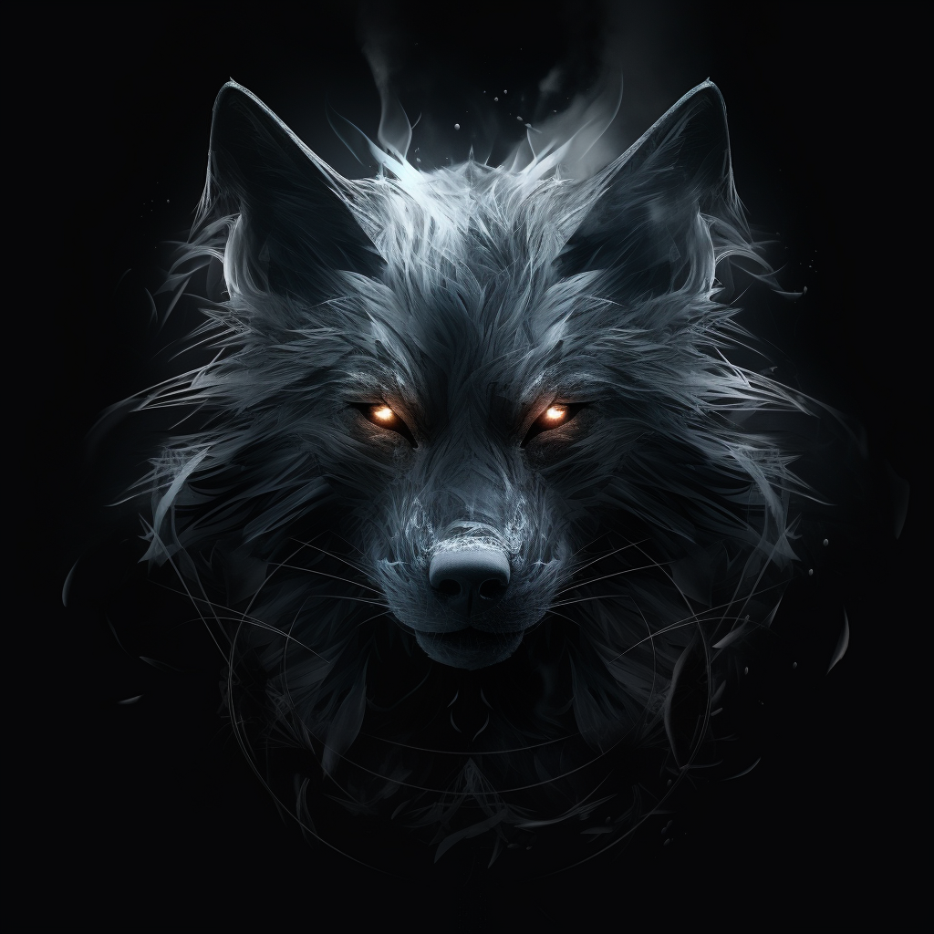 Black Japanese Wolf Spirit