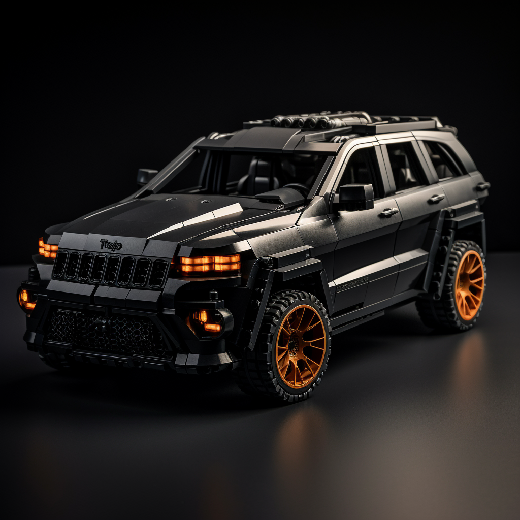 Realistic black Jeep Grand Cherokee Lego car