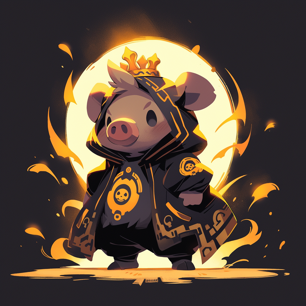 Cute black king baby pig