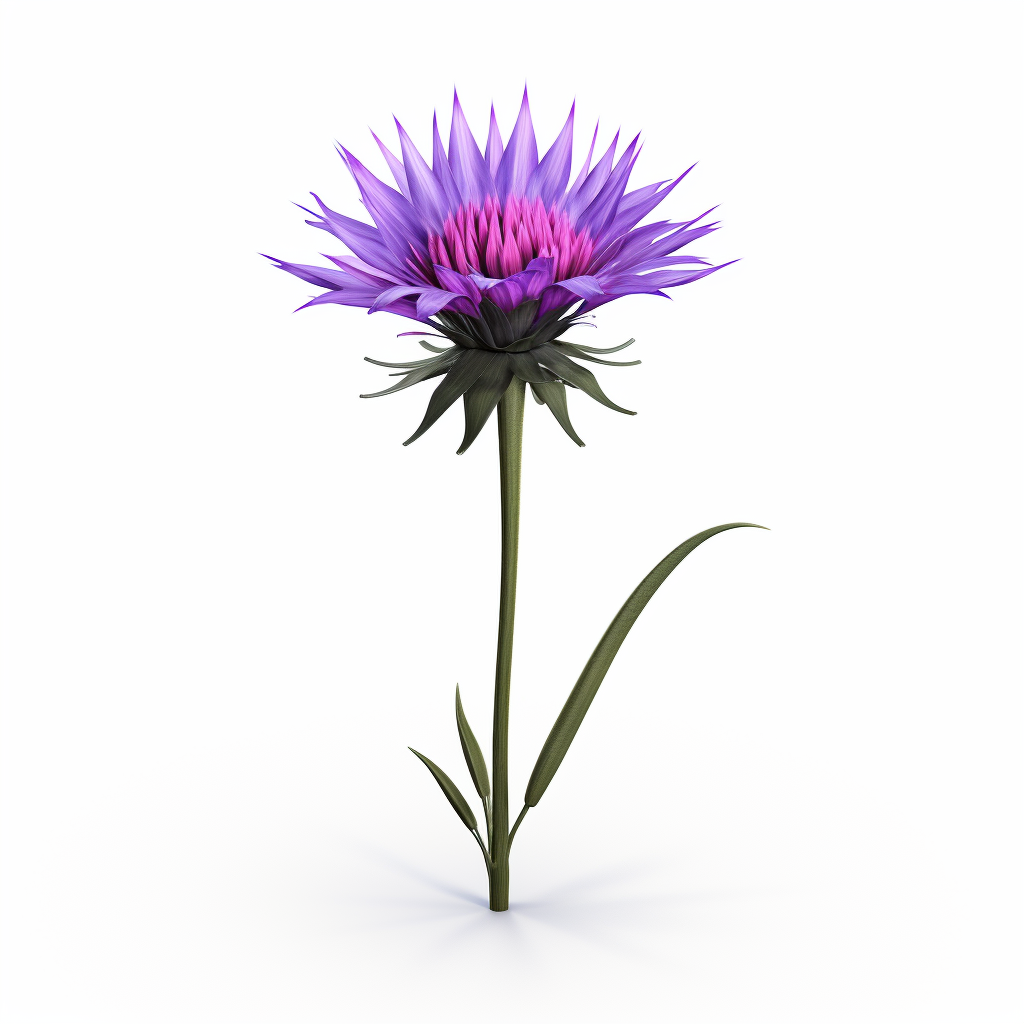 Black Knapweed Flower in Cartoon Style