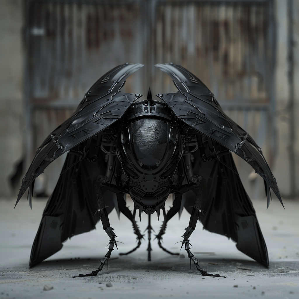 Detailed black knight fly insect