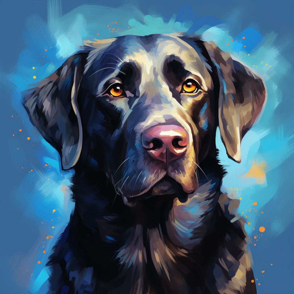 Black Labrador in Paint Style