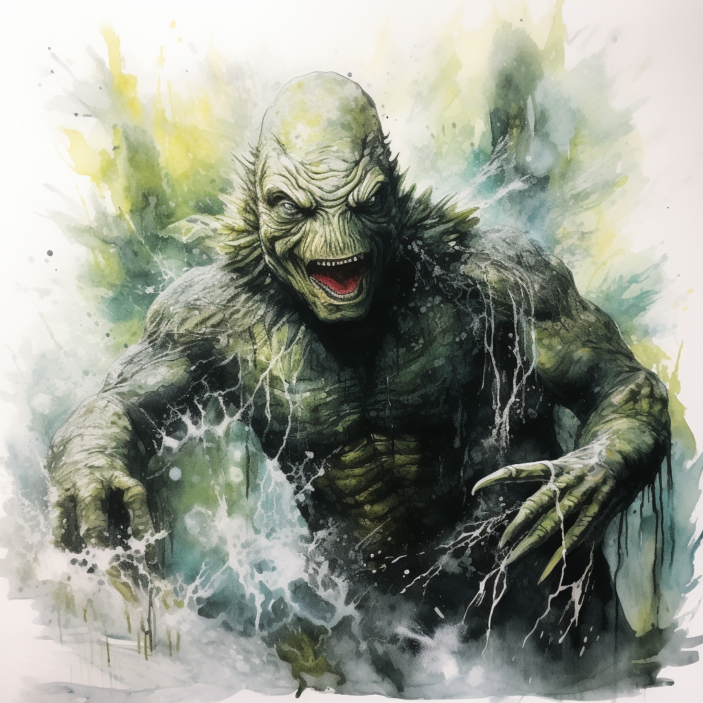 Black Lagoon Creature in Watercolor