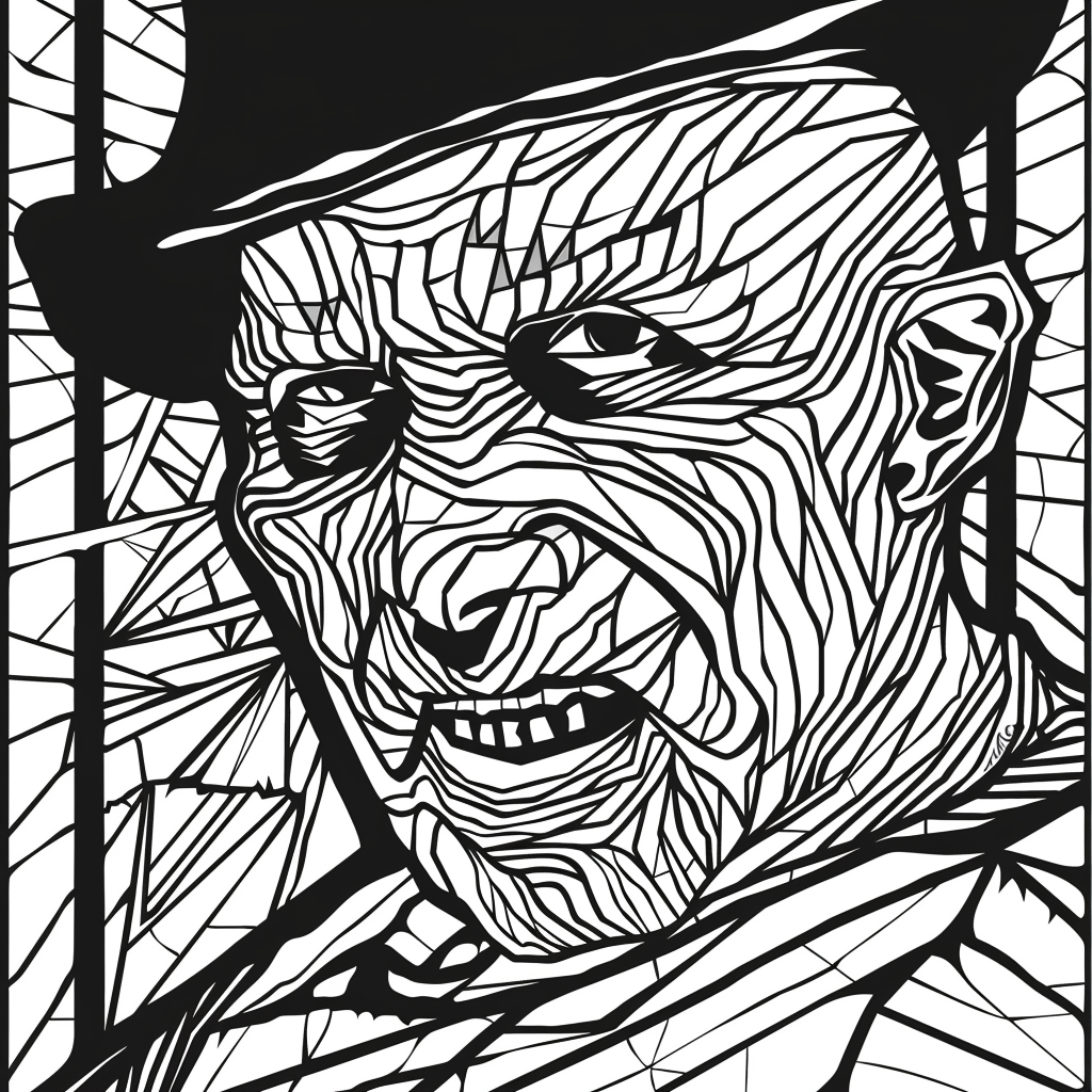 Adult Coloring Stain Glass Freddy