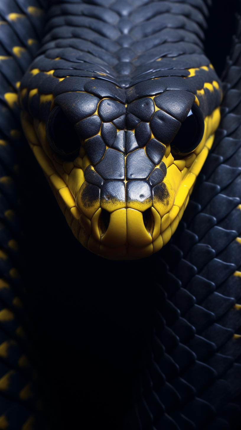 Majestic black mamba snake in 4K