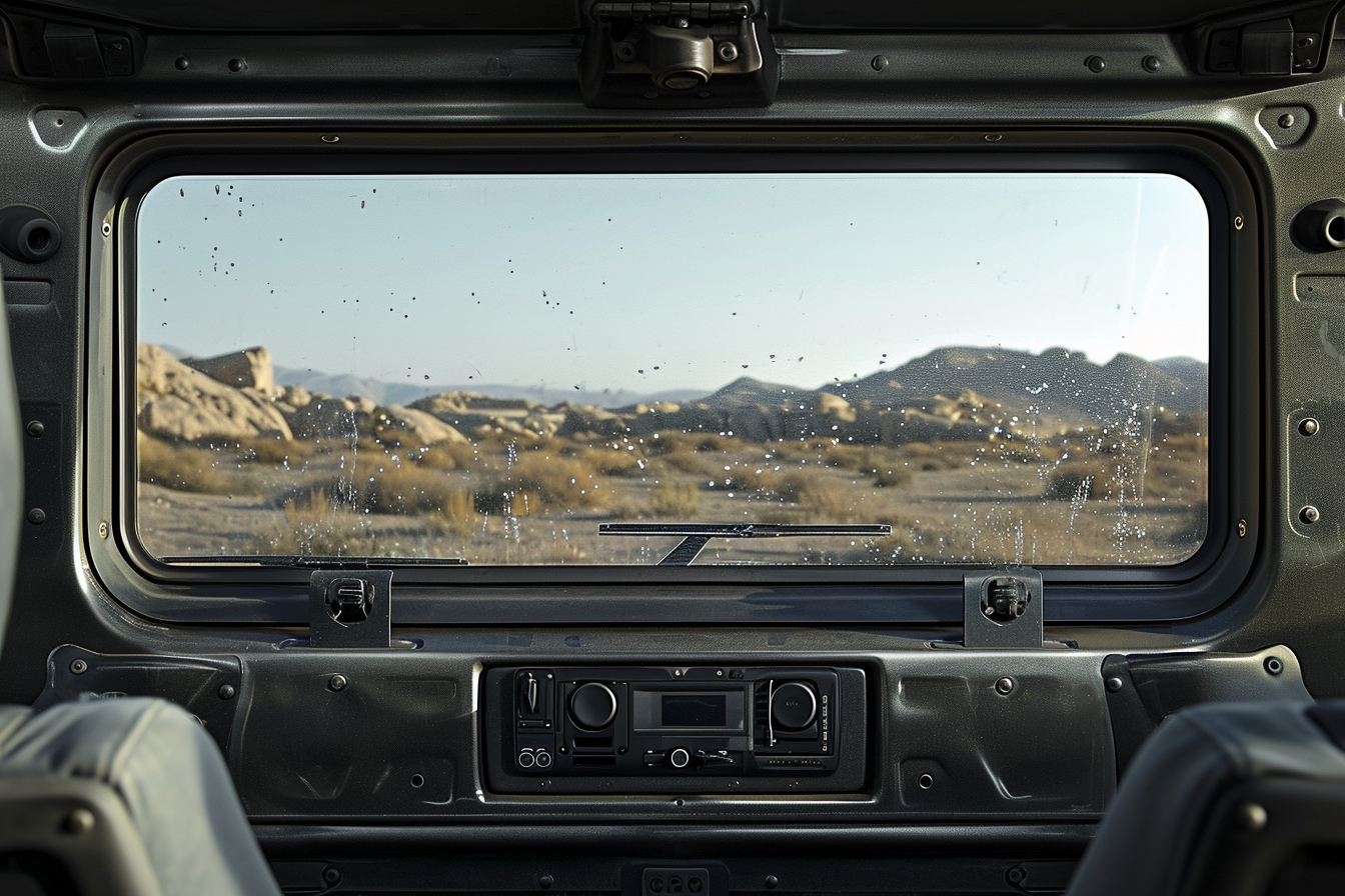 black mercedes g wagon through window