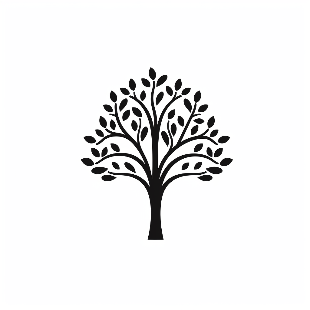 Minimalist black tree illustration