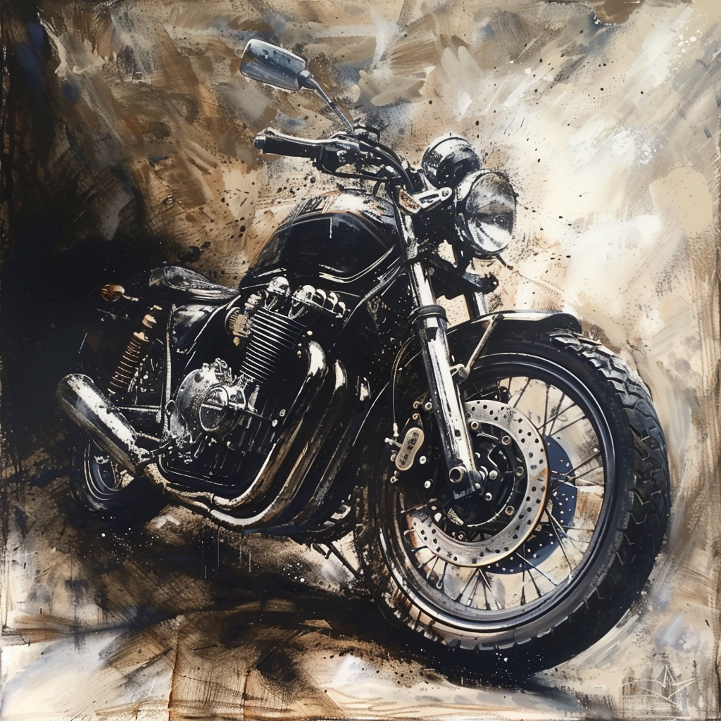 black motorcycle art design