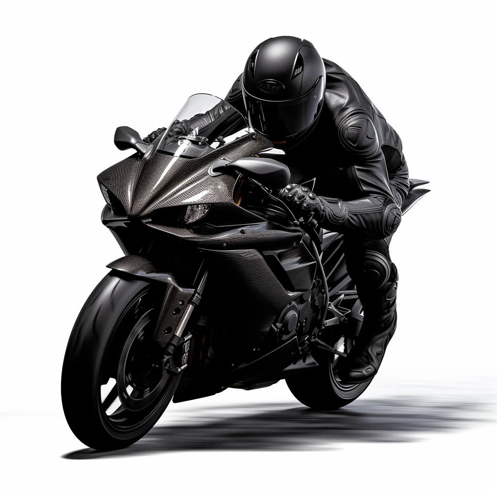 Motorcycle rider on black circuit