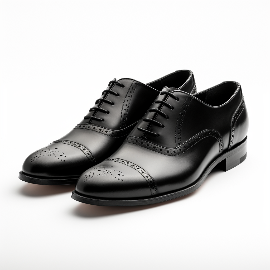 Black Oxford Shoe on White Background