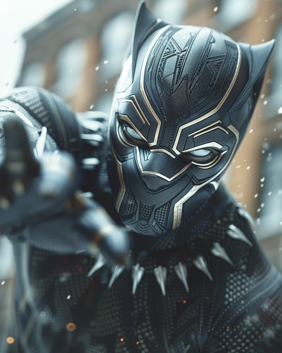 Chadwick Bosman Black Panther Costume Pose