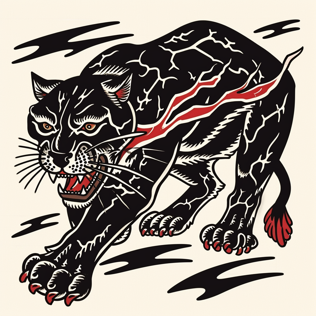 Black Panther Tattoo Illustration