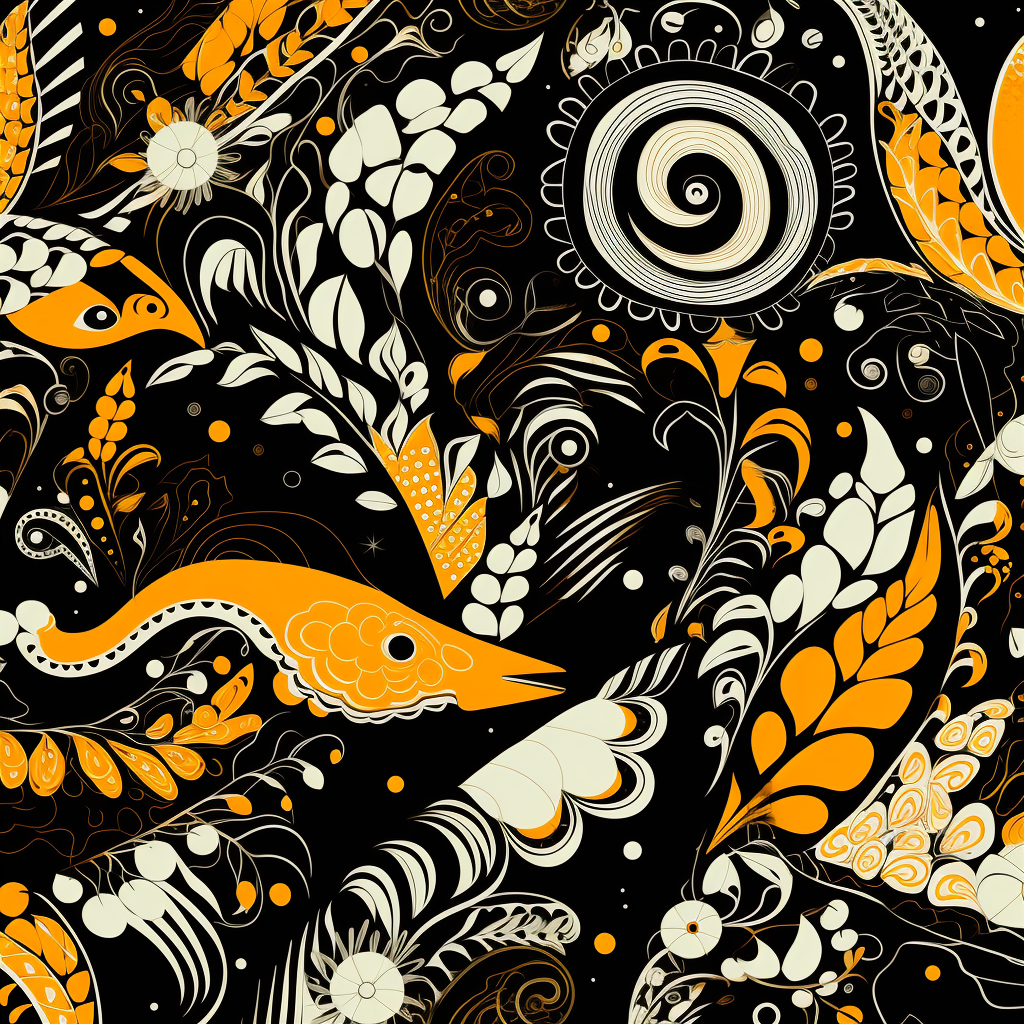 Stylish black Xoloes pattern design