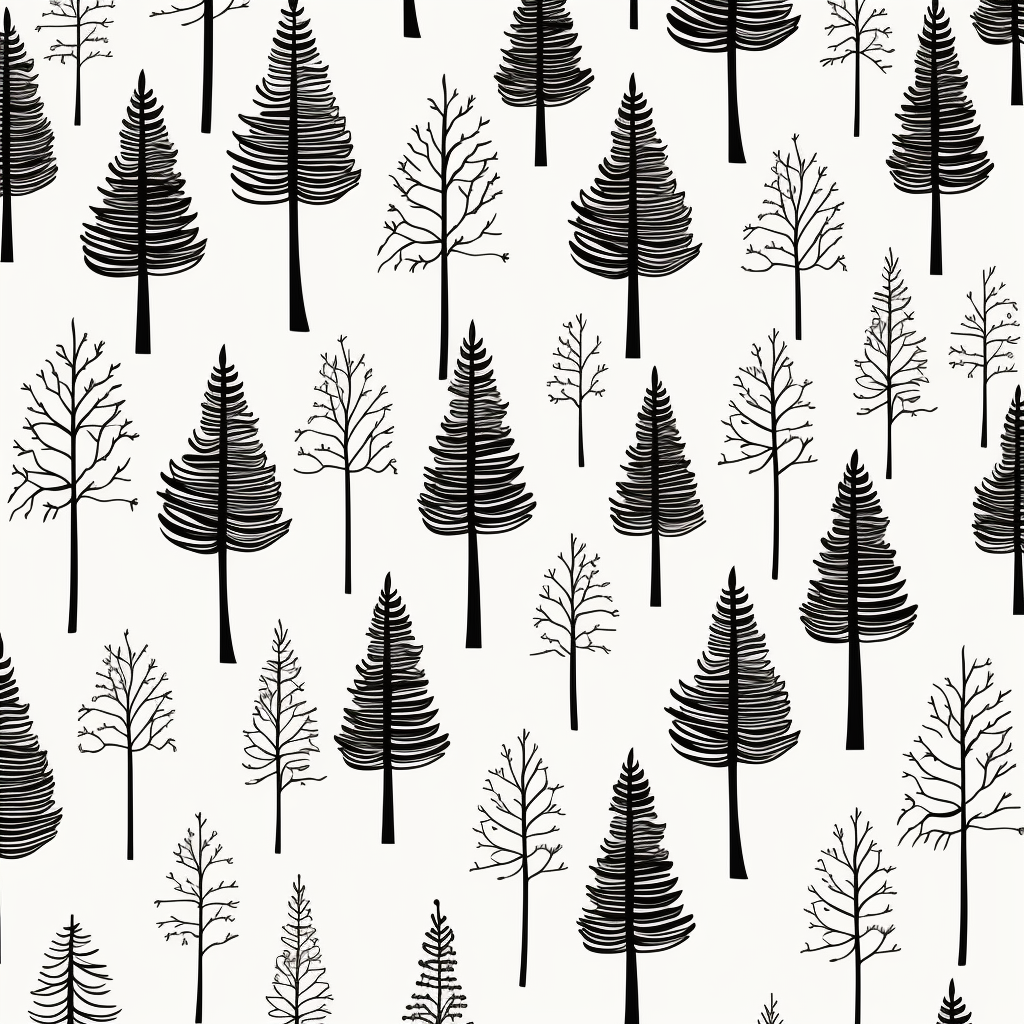 Minimalist Black Pine Trees