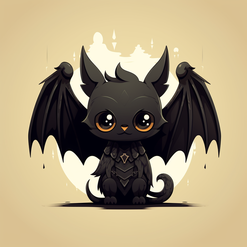 Adorable black Pomapoochi with bat wings