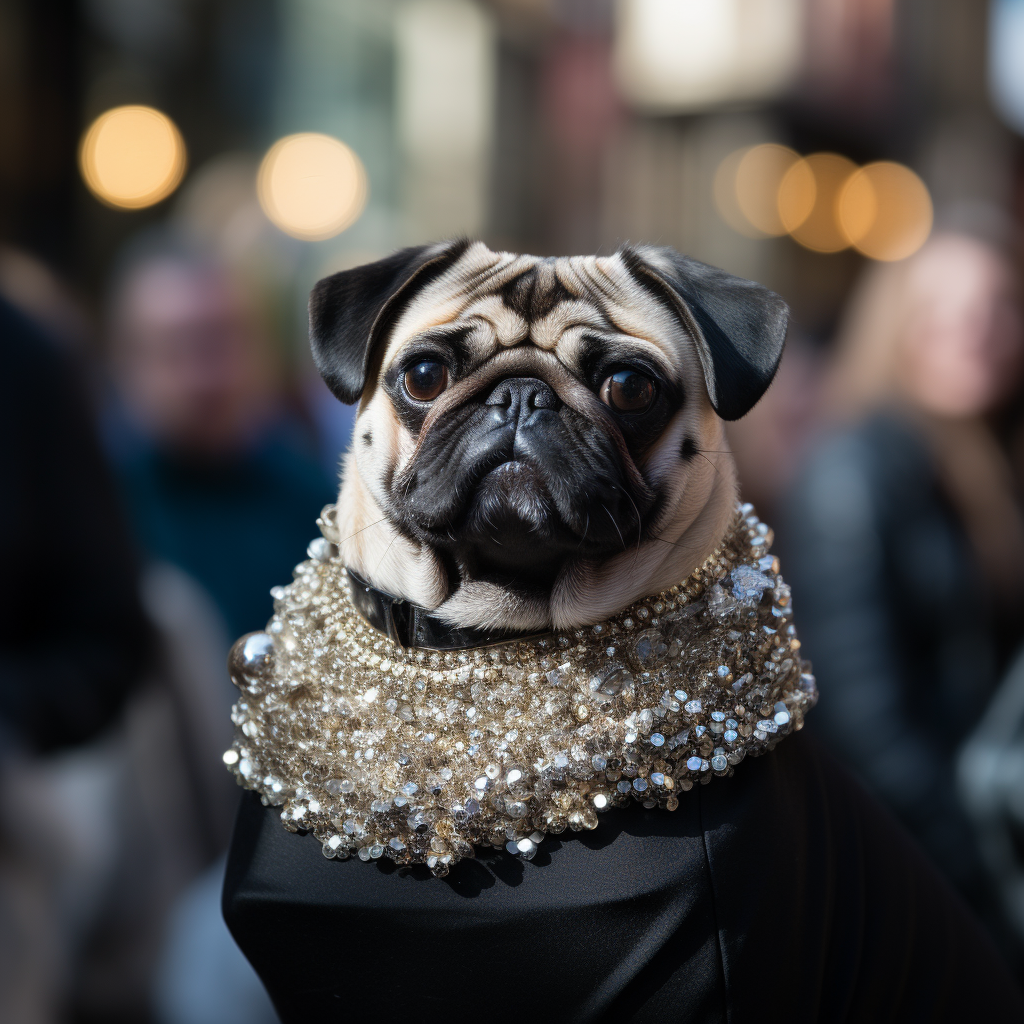 Two cute pugs in Halloween parade