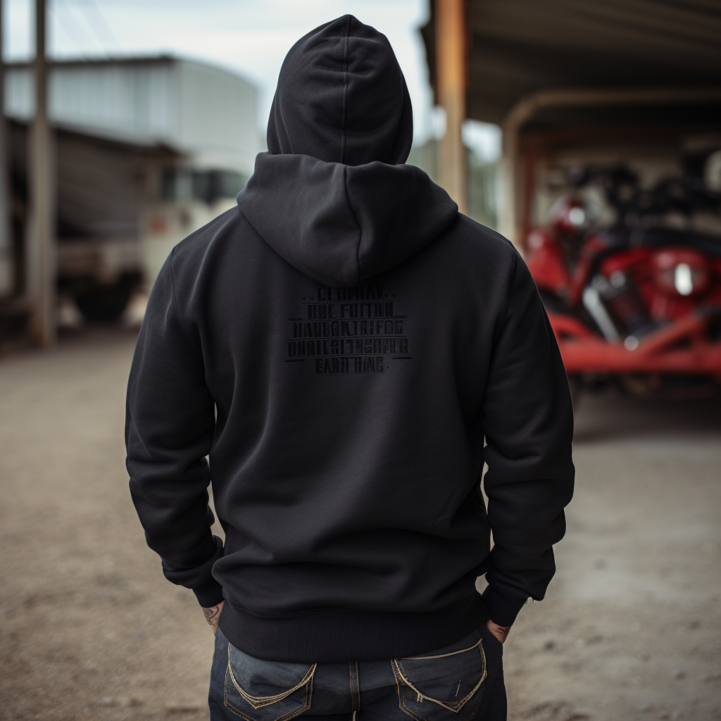 Motorcyclist in Black Pullover Hoodie