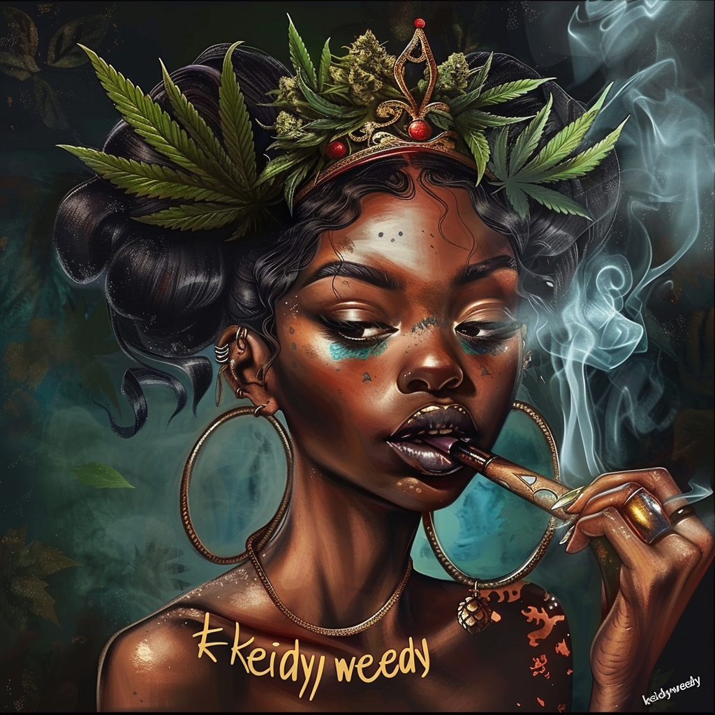 Black Queen Smoking Cannabis