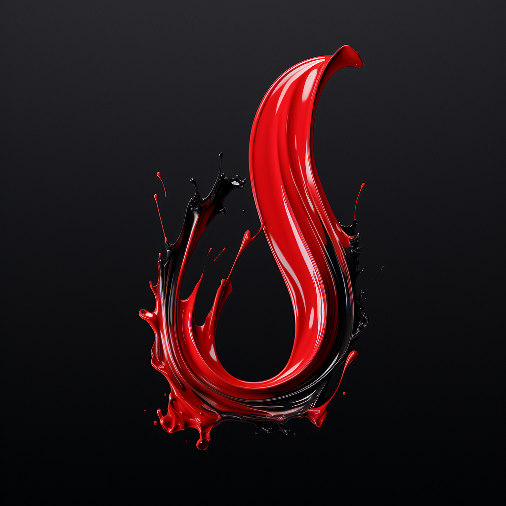 Black and red 3D paint logo design