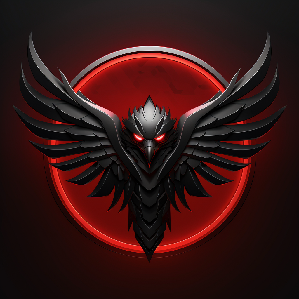 Black and red falcon logo