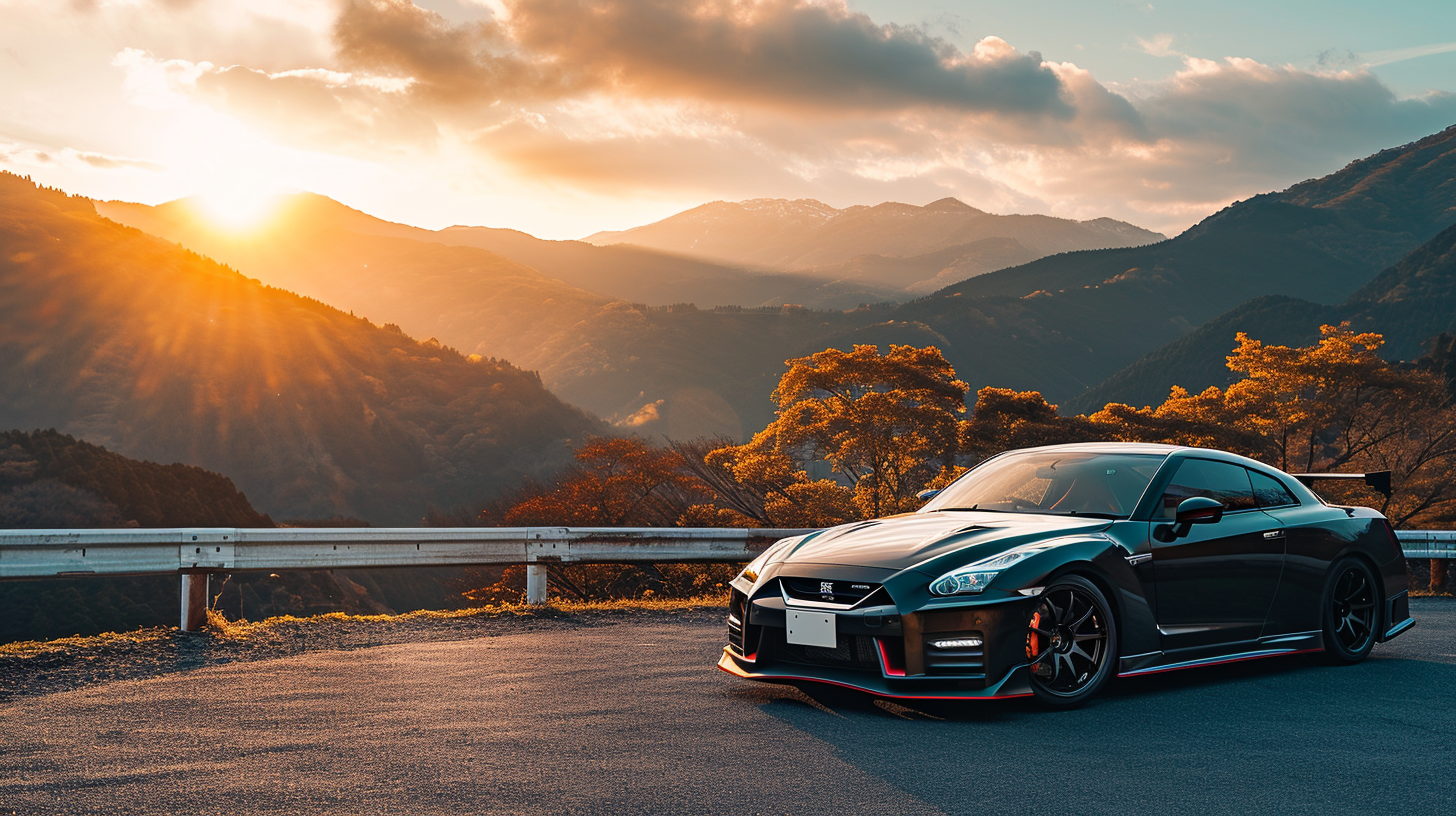 Black and red pearlescent Nissan Skyline GTR R35