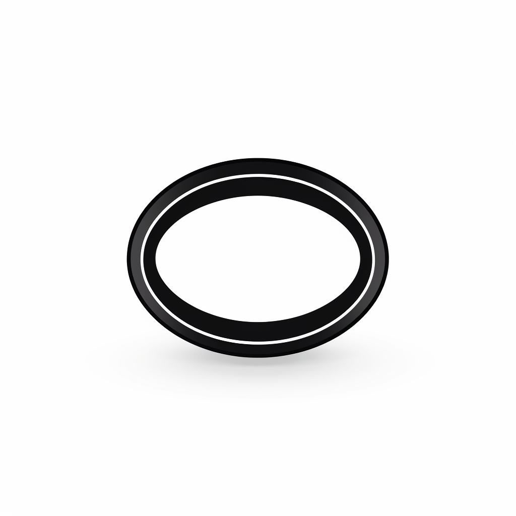 black ring symbol on white background