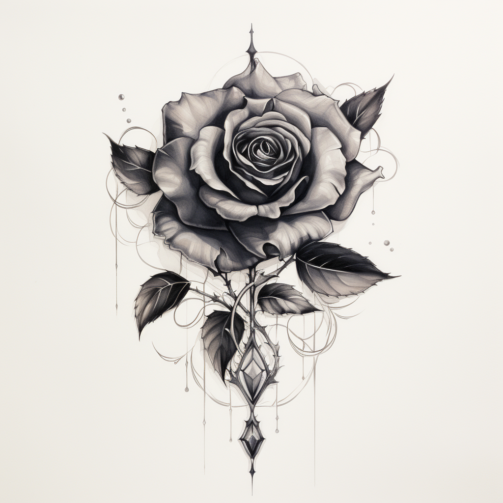 Black Rose Tattoo Design