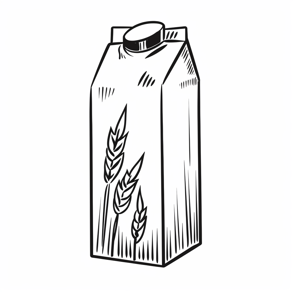 Black rough milk carton in Matisse style