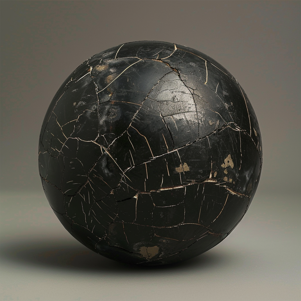 Black rubber ball scratches texture