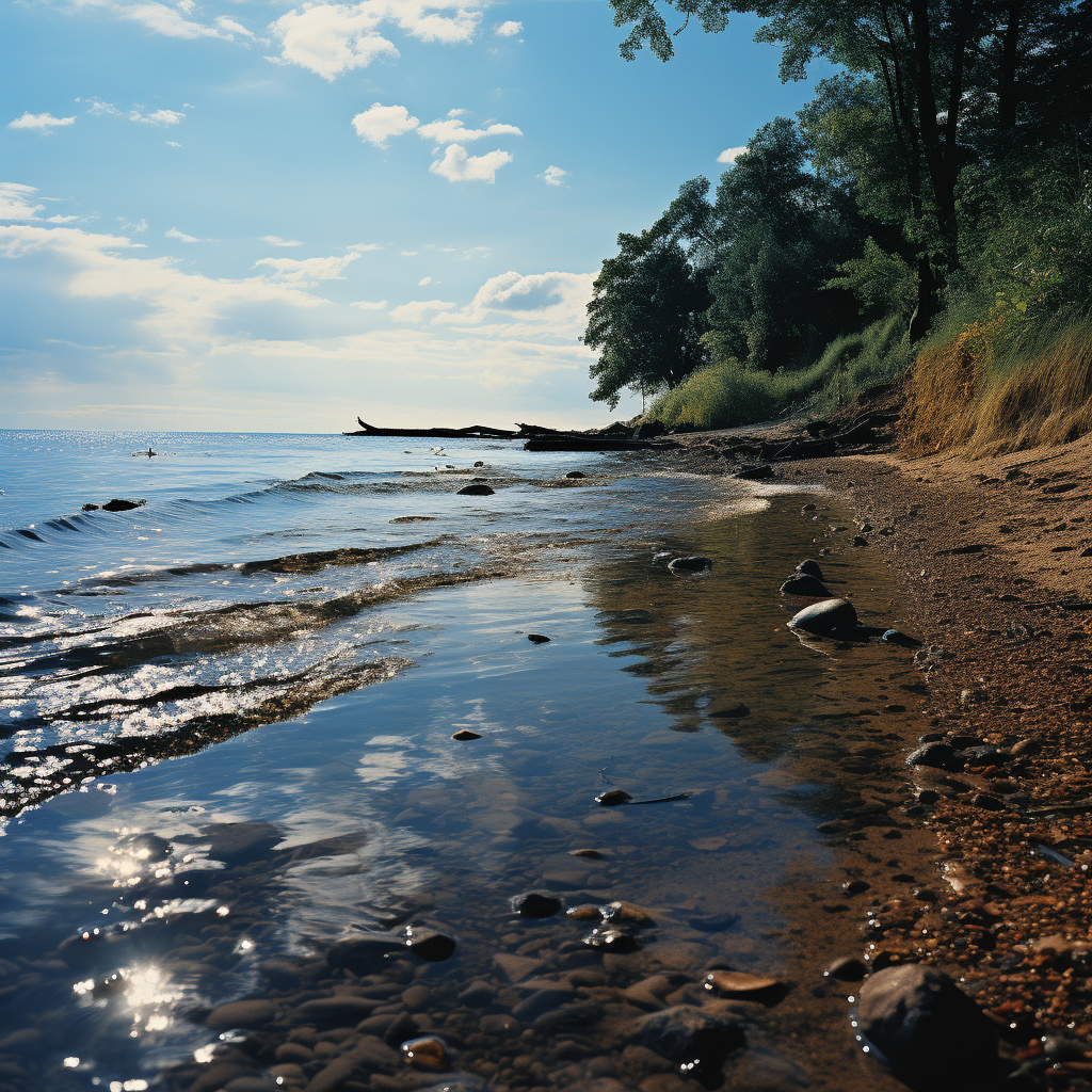 Calm black sea scene