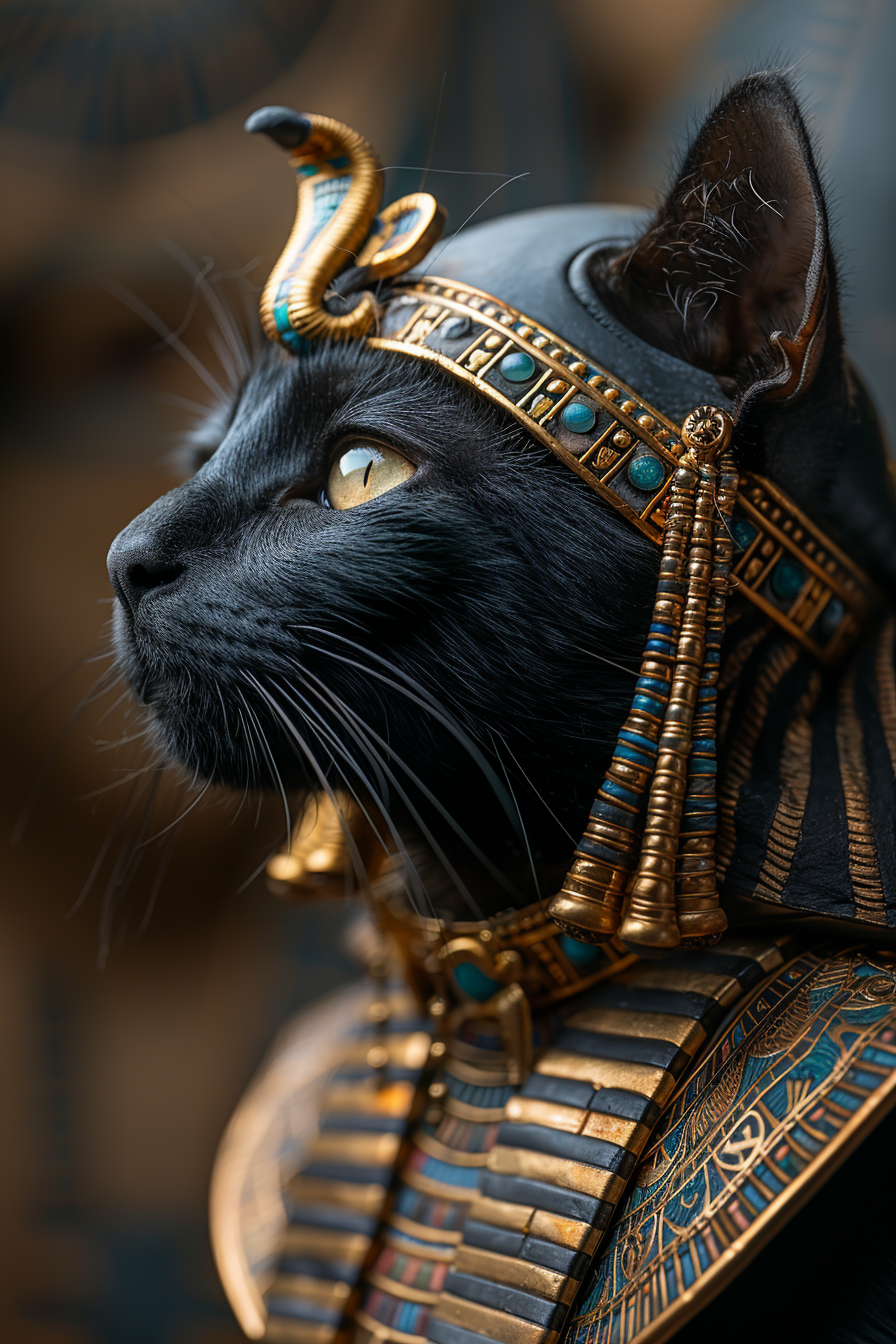 Black short hair cat pharaoh