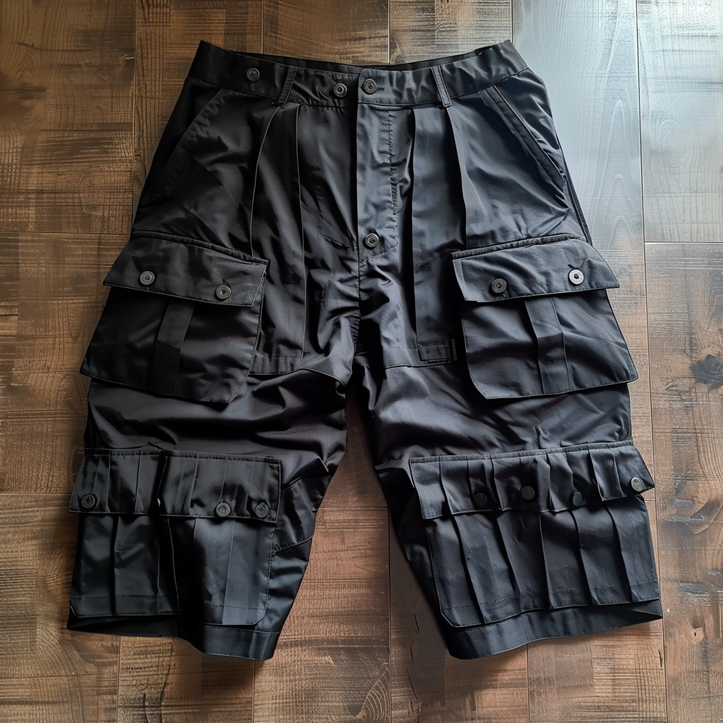 Black shorts with cargo pockets