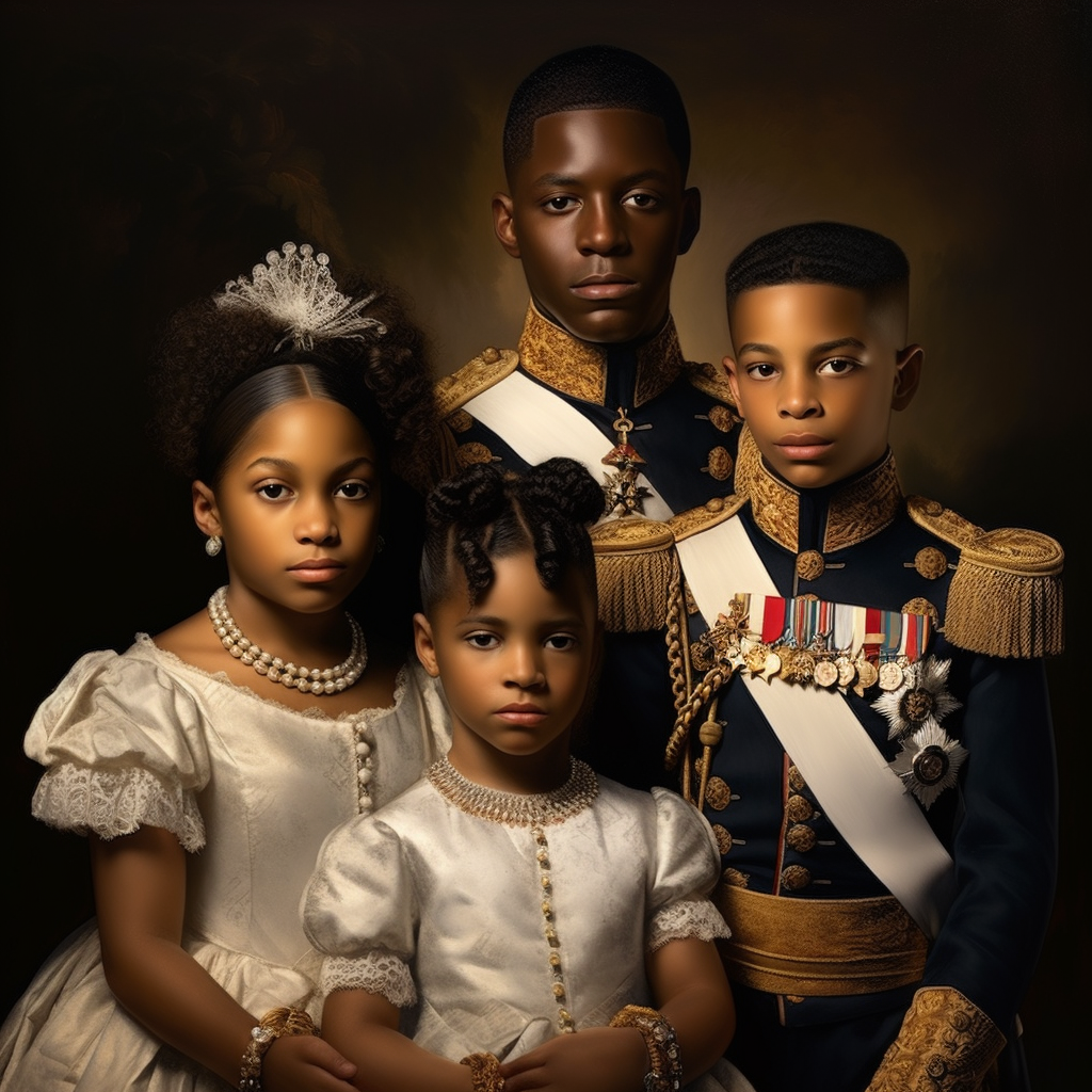 Beautiful black siblings in formal attire