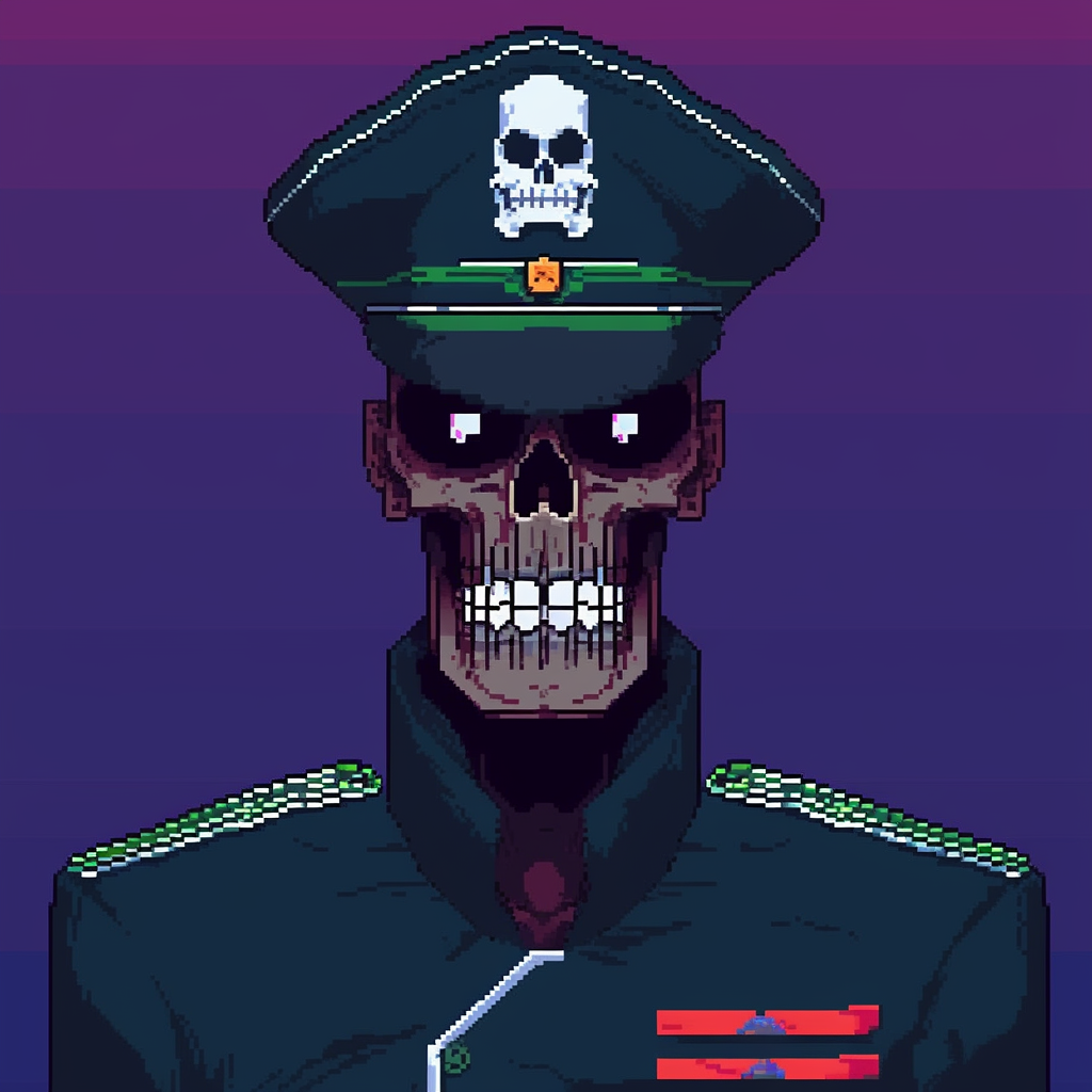 Geocities-inspired Black Skeleton Captain Fansite Design