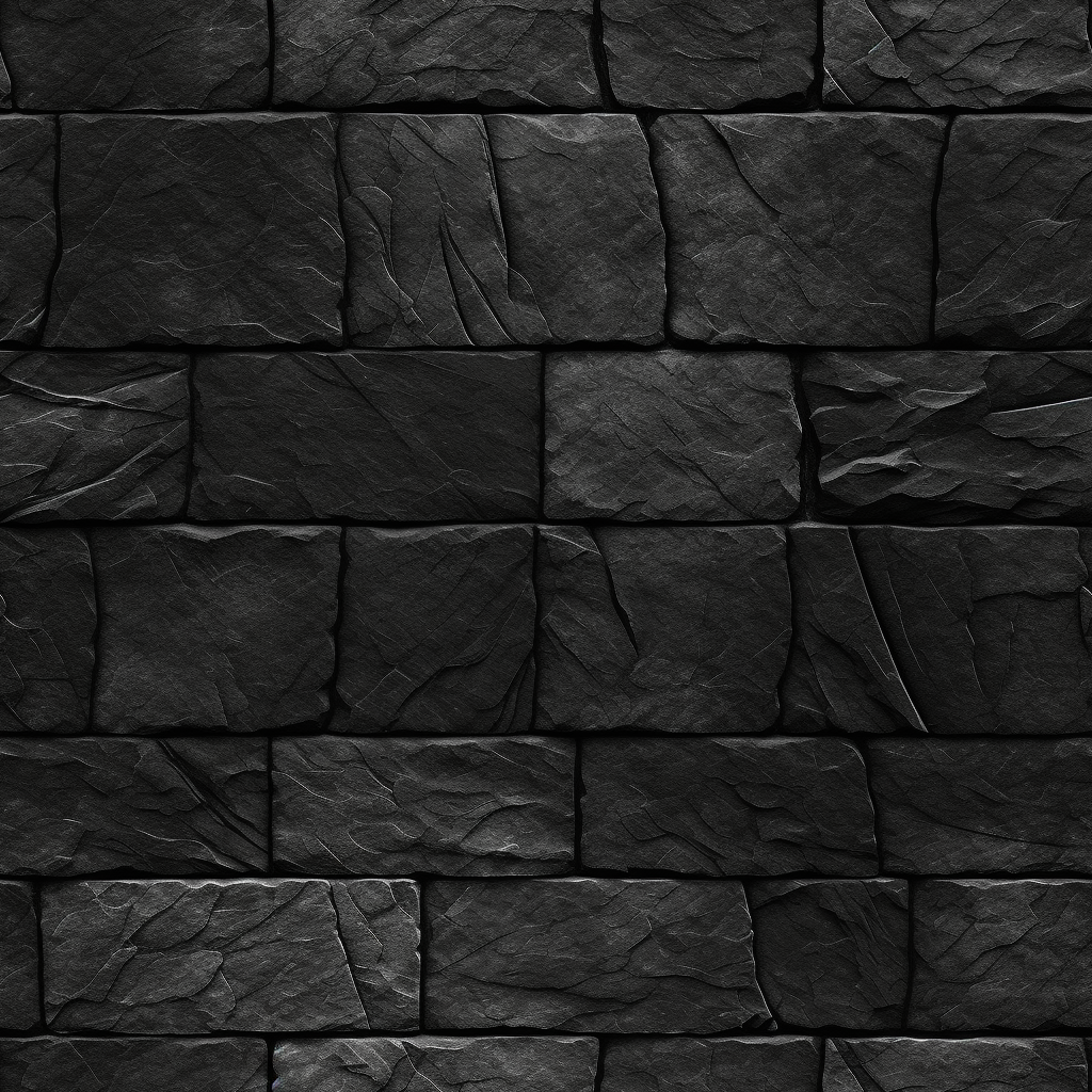 Realistic black slate floor tile