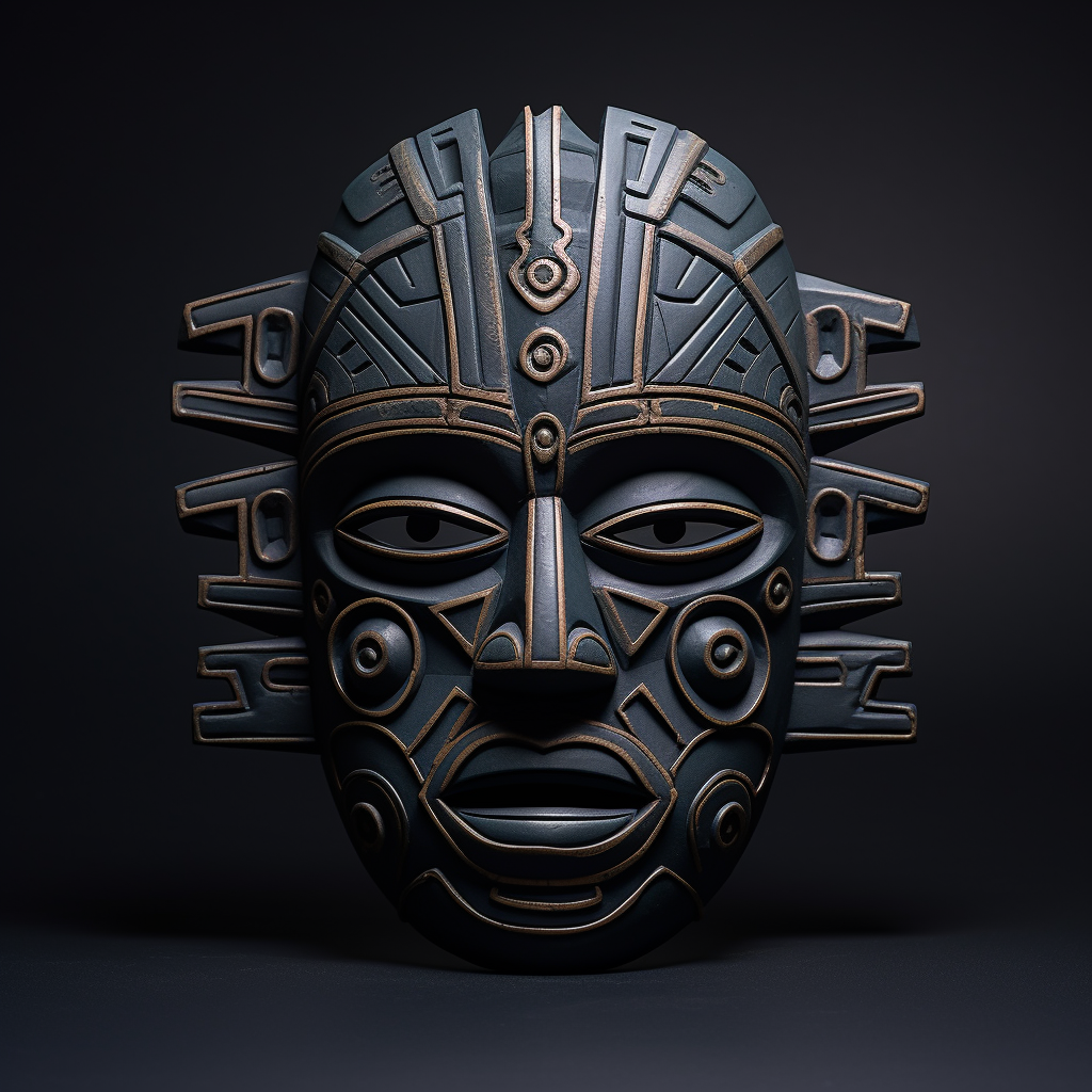 Relaxing black steel masque olmec