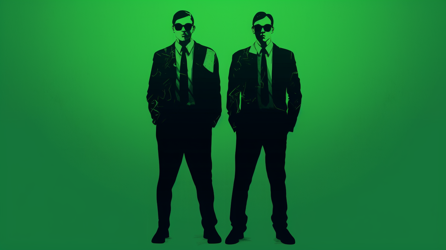 Silhouette of Two Men in Black Style