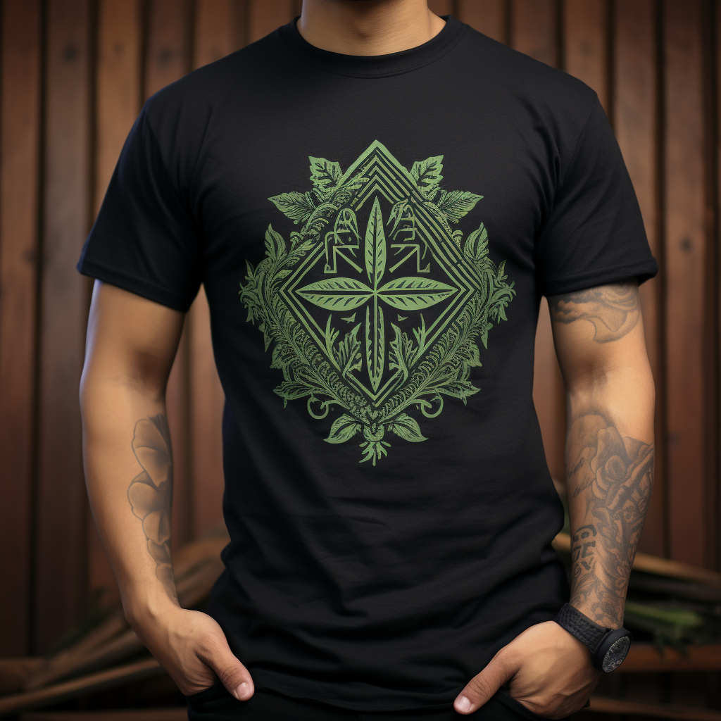 Black t-shirt with a Maeng-Da graphic kratom design