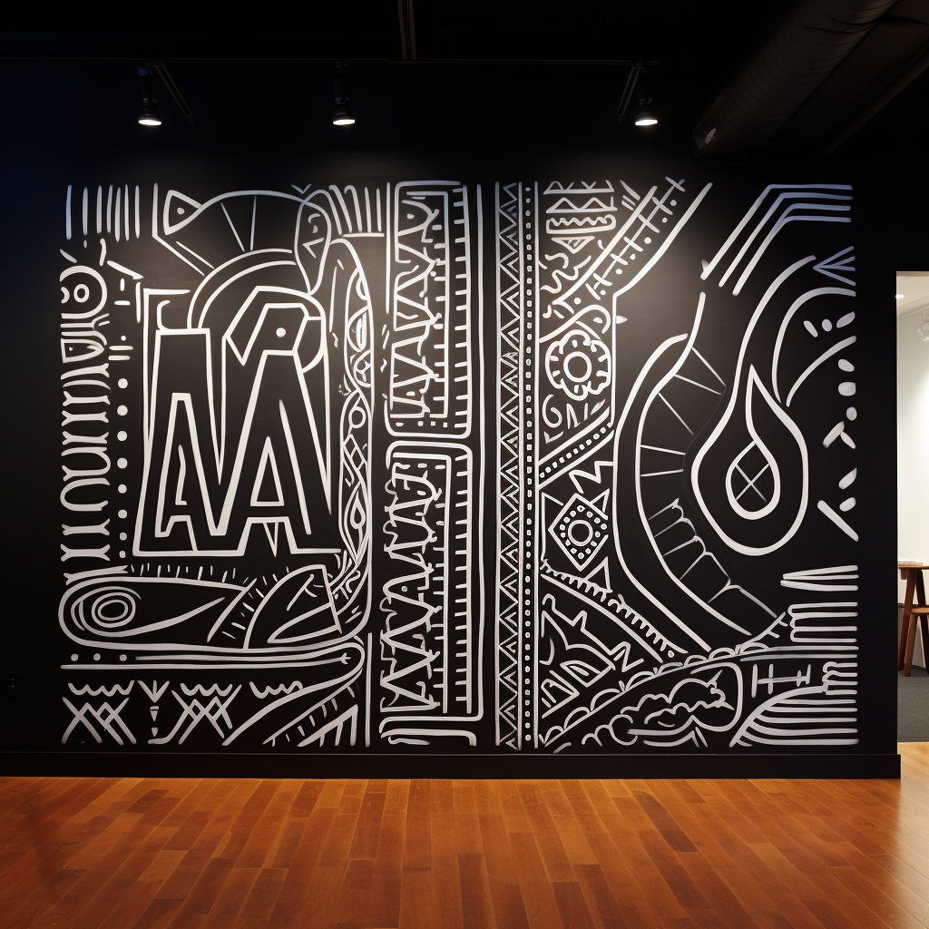 Black wall with AIA pattern