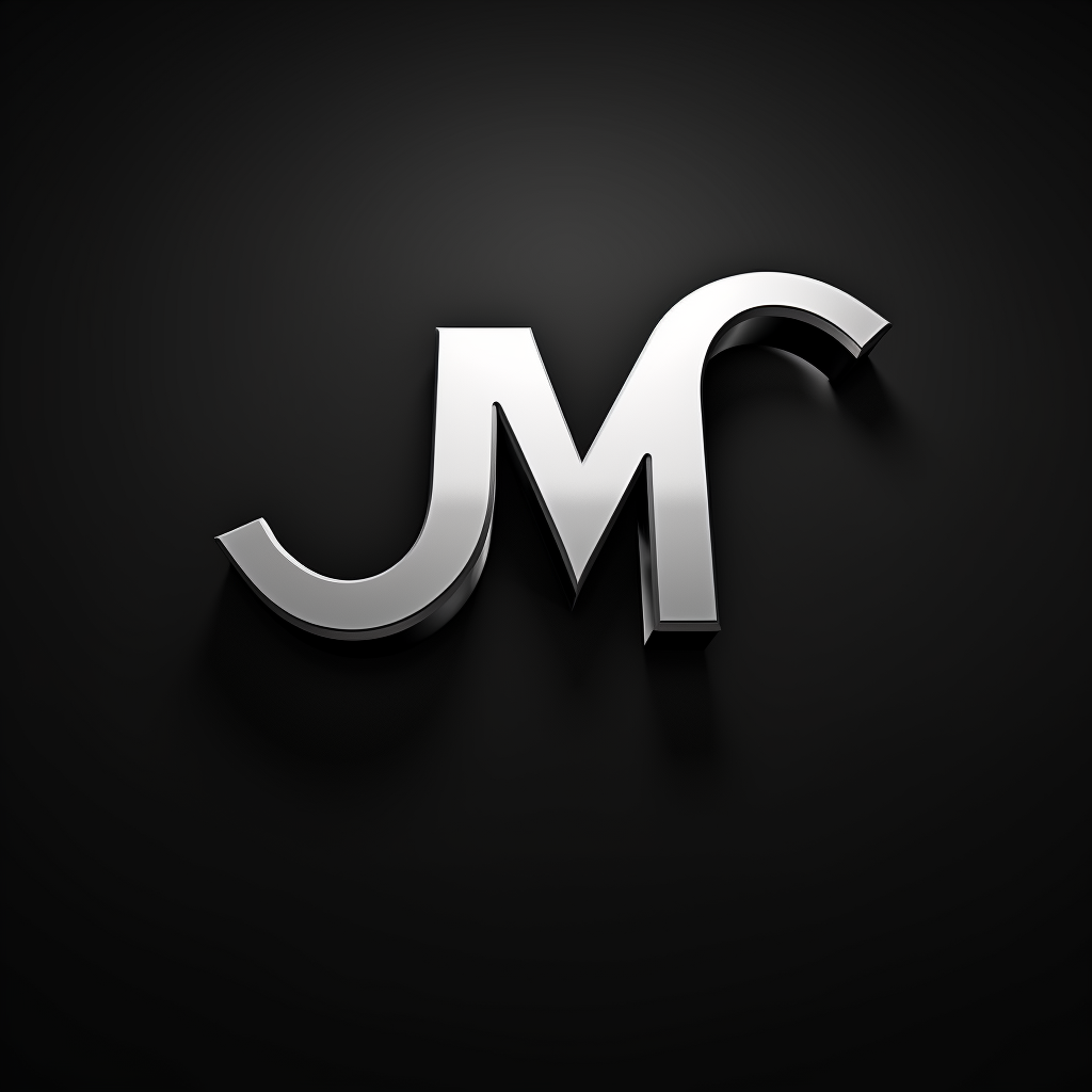 Modern sleek premium black white 2D logo JMC